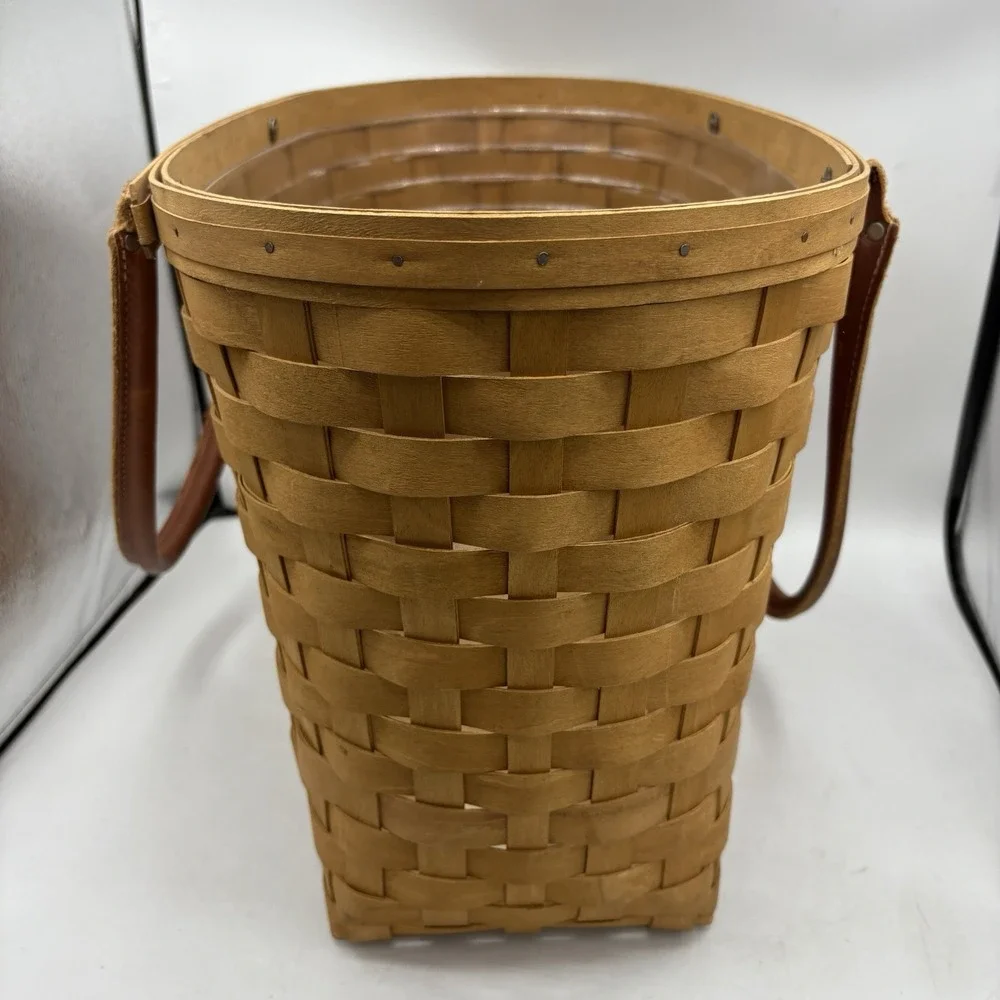 Longaberger Basket Large Boardwalk Picnic Tote Beach with Plastic Protector